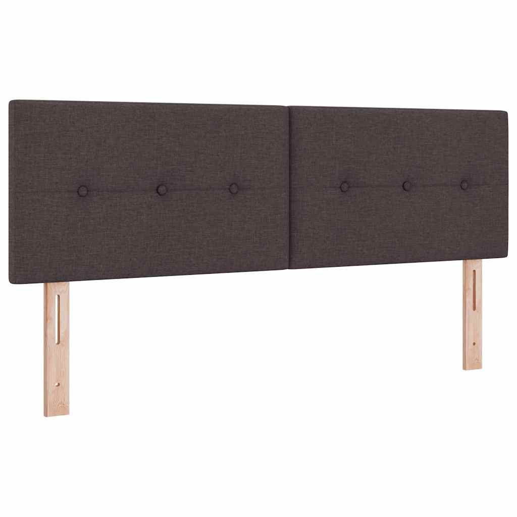 vidaXL Κρεβάτι με ελατήρια με κεφαλάρι Σκούρο Καφέ 140 x 200 cm ύφασμα