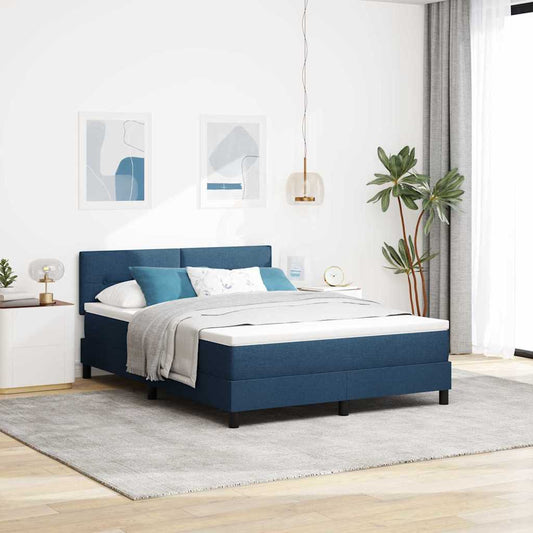vidaXL Κρεβάτι με ελατήρια με κεφαλάρι Μπλε 160 x 200 cm ύφασμα