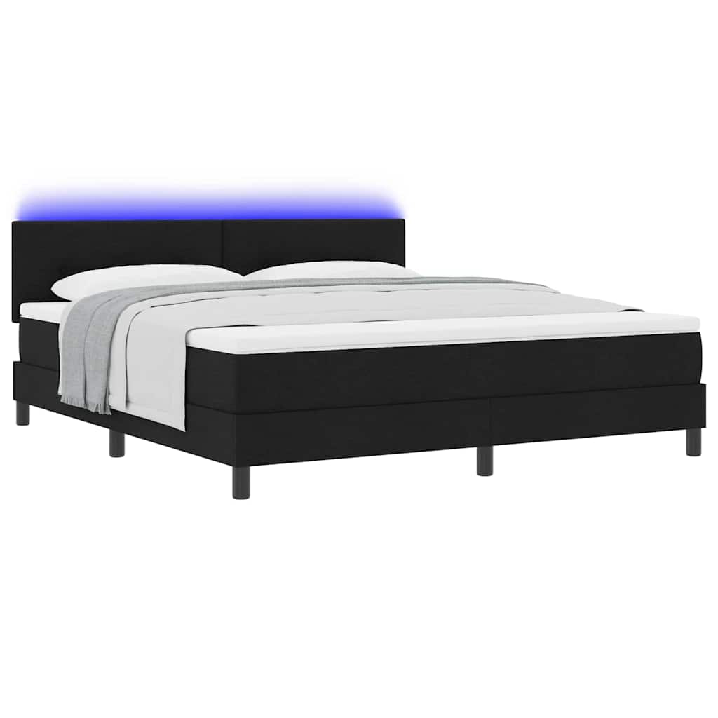 vidaXL Κρεβάτι με ελατήρια με κεφαλάρι Μαύρο 180 x 200 cm ύφασμα