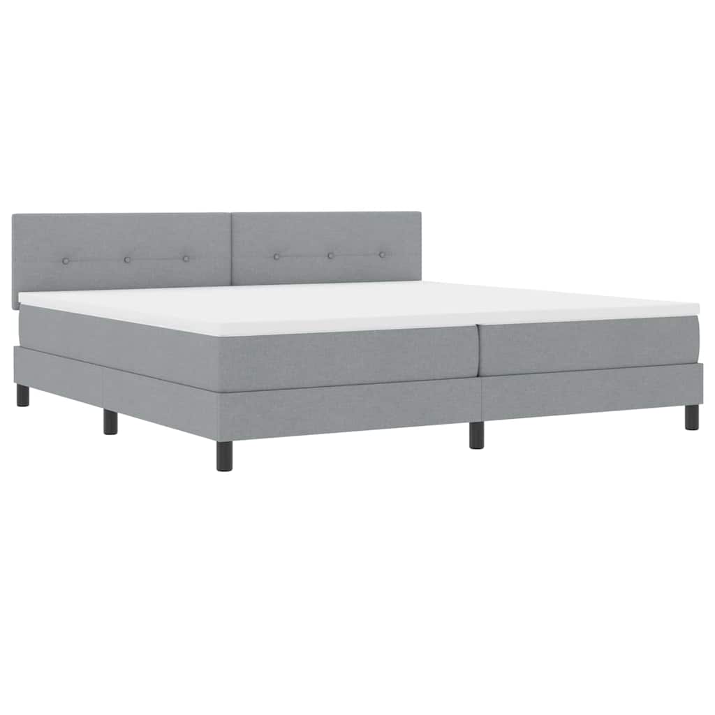 vidaXL Κρεβάτι με ελατήρια Ανοιχτό γκρι 200 x 200 cm ύφασμα