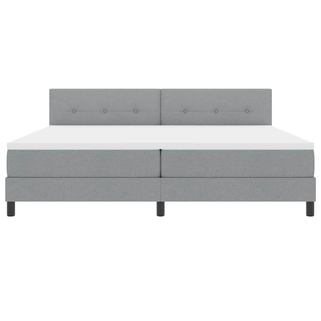 vidaXL Κρεβάτι με ελατήρια Ανοιχτό γκρι 200 x 200 cm ύφασμα