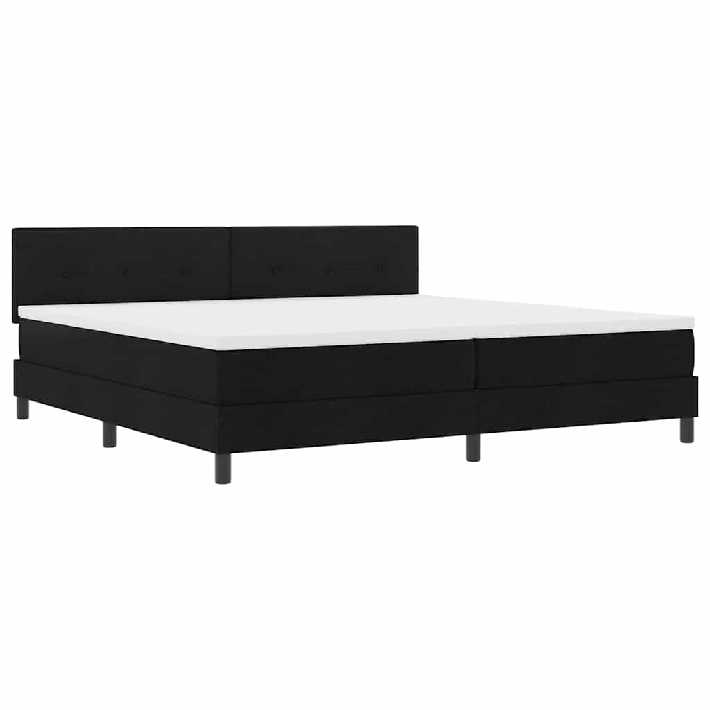 vidaXL Κρεβάτι με ελατήρια με κεφαλάρι Μαύρο 200 x 200 cm ύφασμα