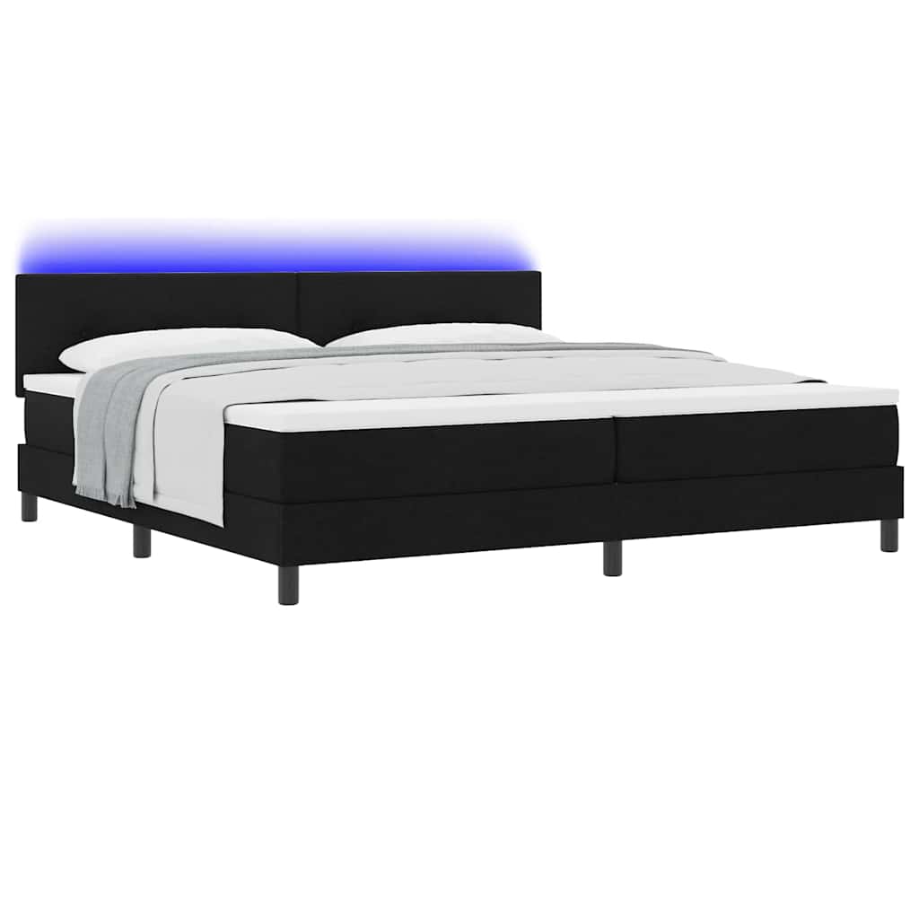 vidaXL Κρεβάτι με ελατήρια με κεφαλάρι Μαύρο 200 x 200 cm ύφασμα