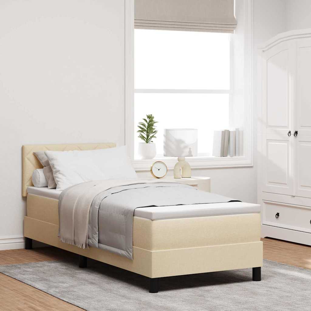 vidaXL Κρεβάτι με ελατήρια με κεφαλάρι Κρεμ 80 x 200 cm ύφασμα