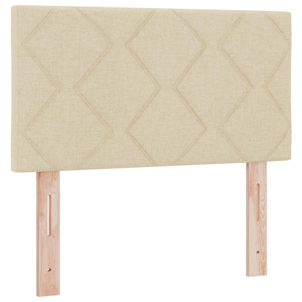 vidaXL Κρεβάτι με ελατήρια με κεφαλάρι Κρεμ 80 x 200 cm ύφασμα