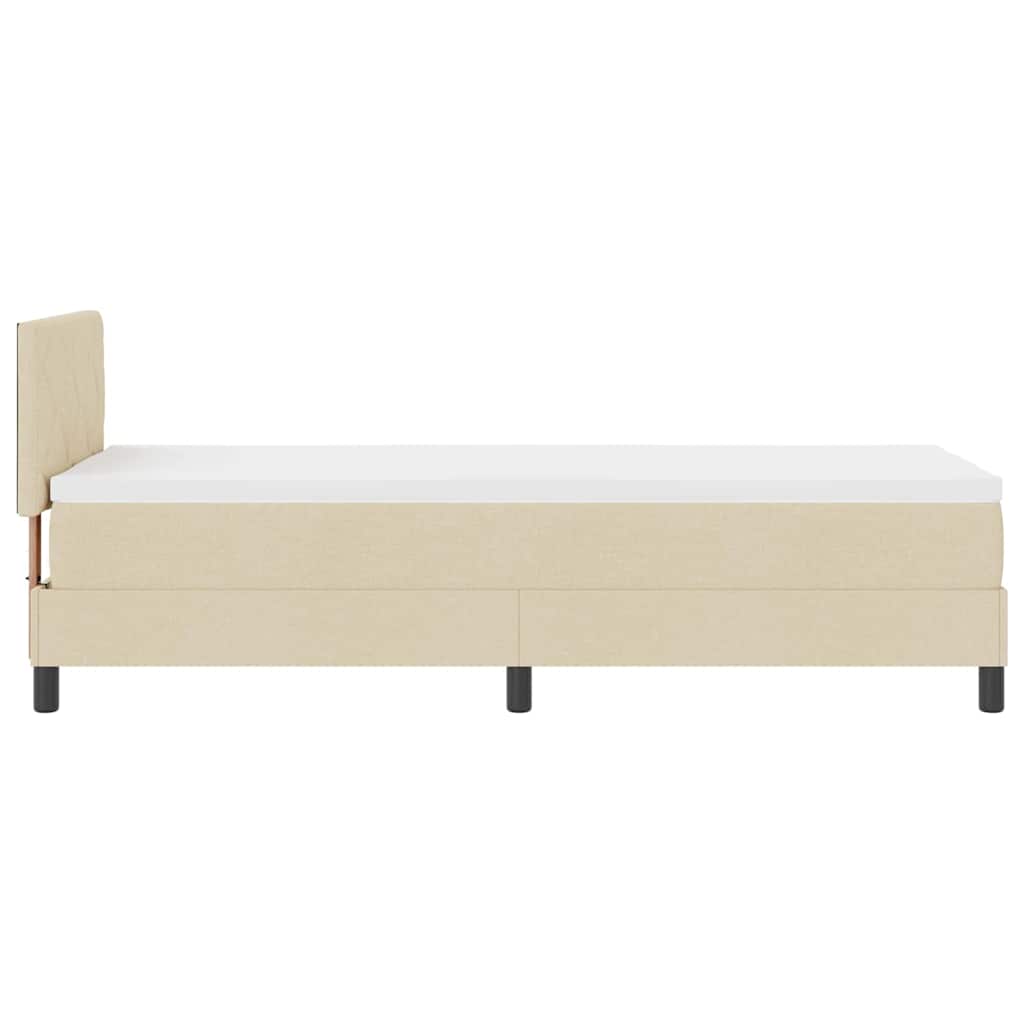 vidaXL Κρεβάτι με ελατήρια με κεφαλάρι Κρεμ 80 x 200 cm ύφασμα