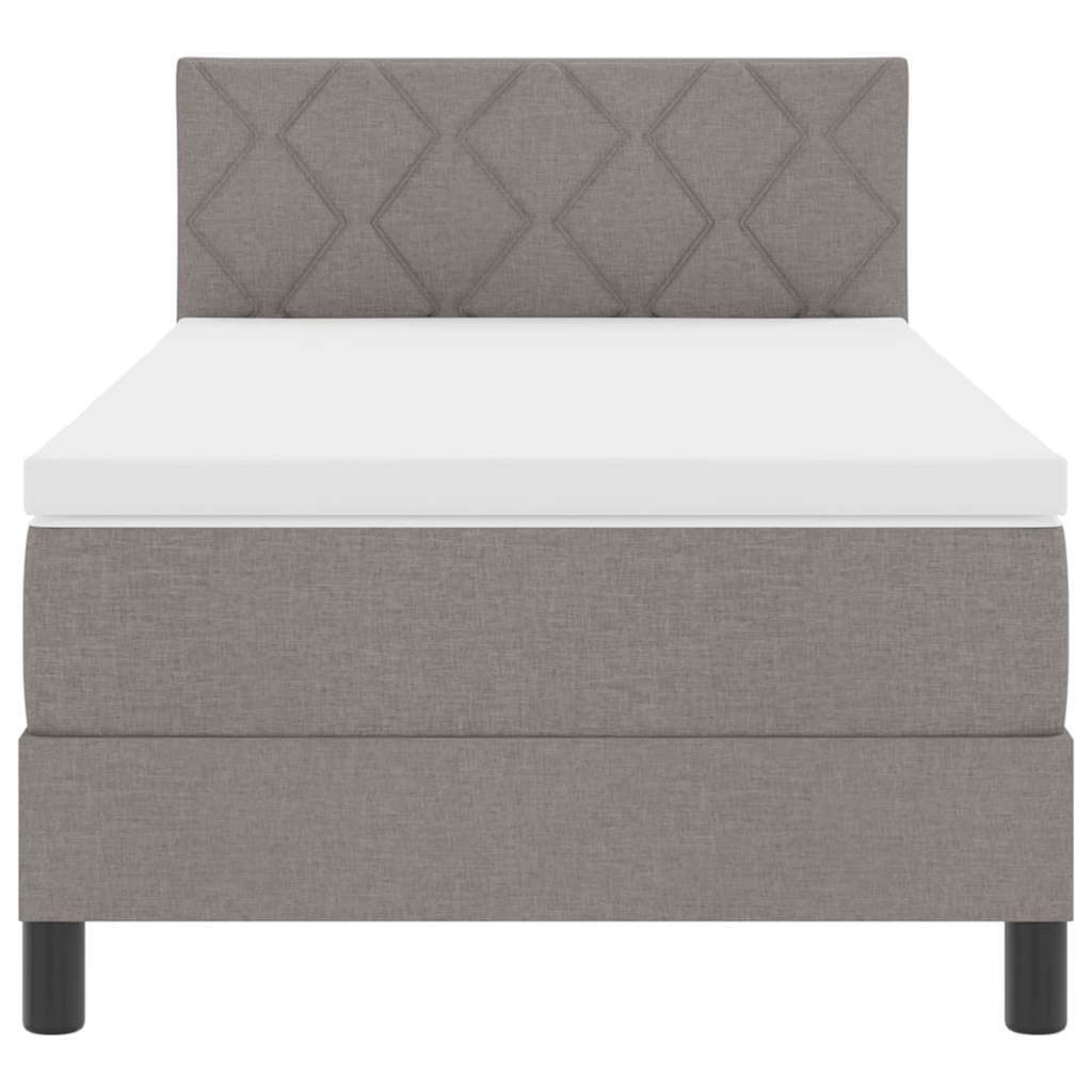 vidaXL Κρεβάτι με ελατήρια με κεφαλάρι Taupe 90 x 190 cm ύφασμα