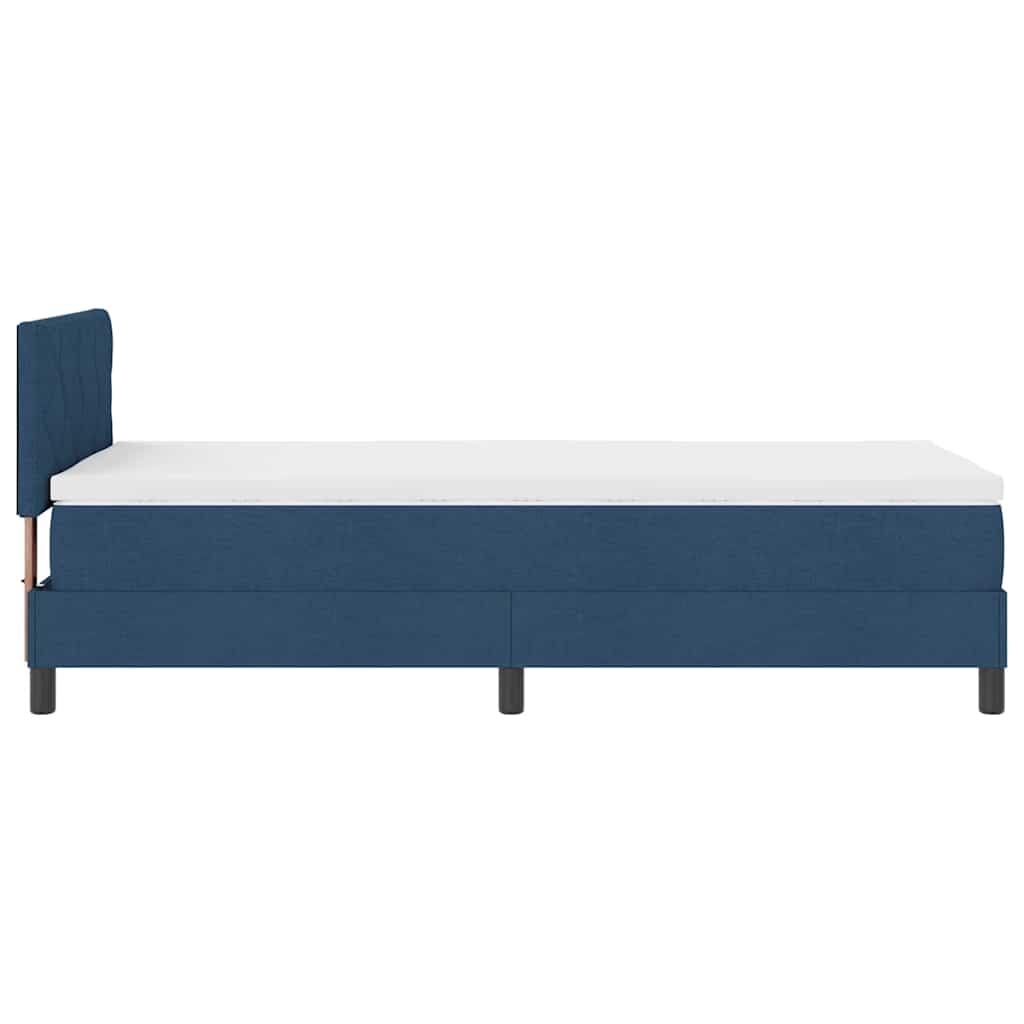 vidaXL Κρεβάτι με ελατήρια με κεφαλάρι Μπλε 90 x 190 cm ύφασμα