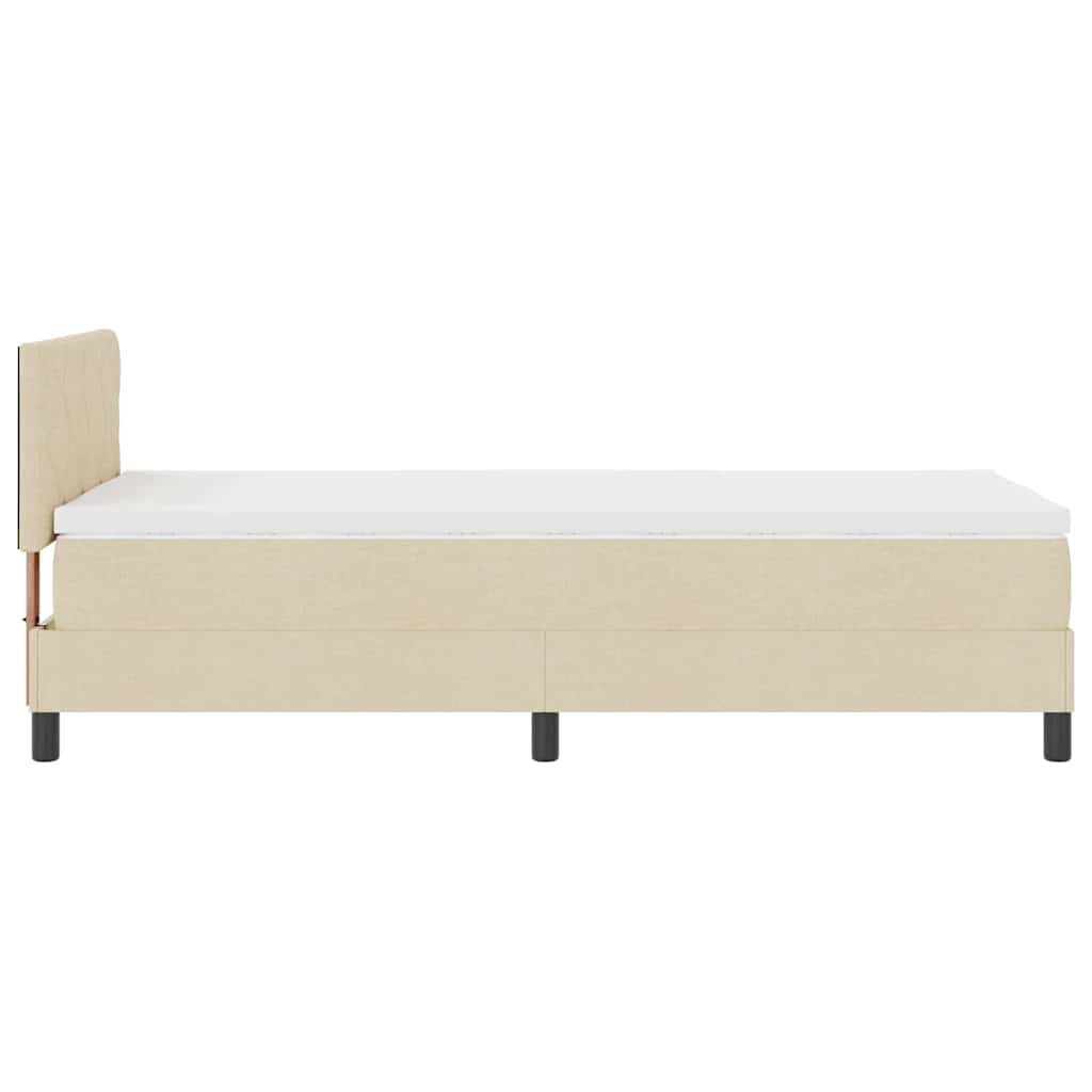 vidaXL Κρεβάτι με ελατήρια με κεφαλάρι Κρεμ 90 x 200 cm ύφασμα