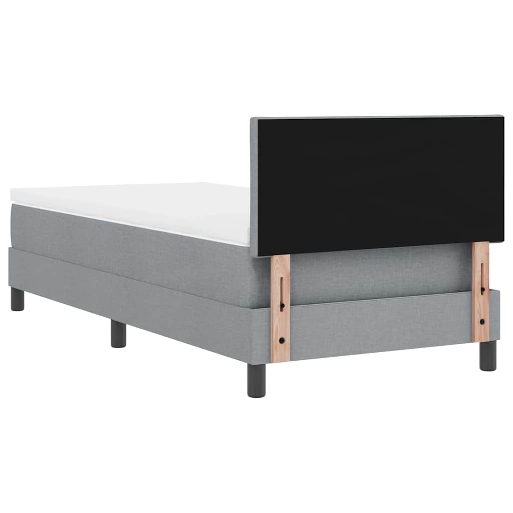 vidaXL Κρεβάτι με ελατήρια Ανοιχτό γκρι 100 x 200 cm ύφασμα