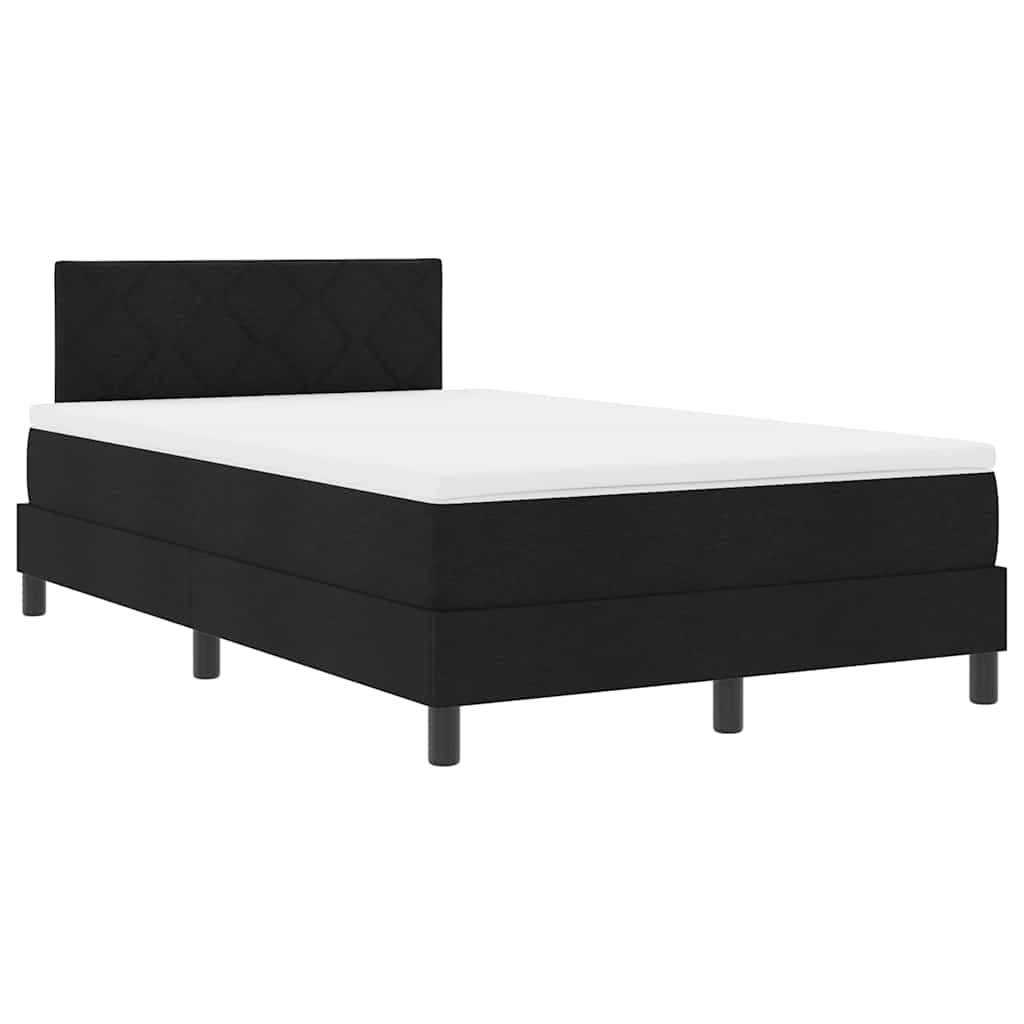 vidaXL Κρεβάτι με ελατήρια με κεφαλάρι Μαύρο 120 x 190 cm ύφασμα