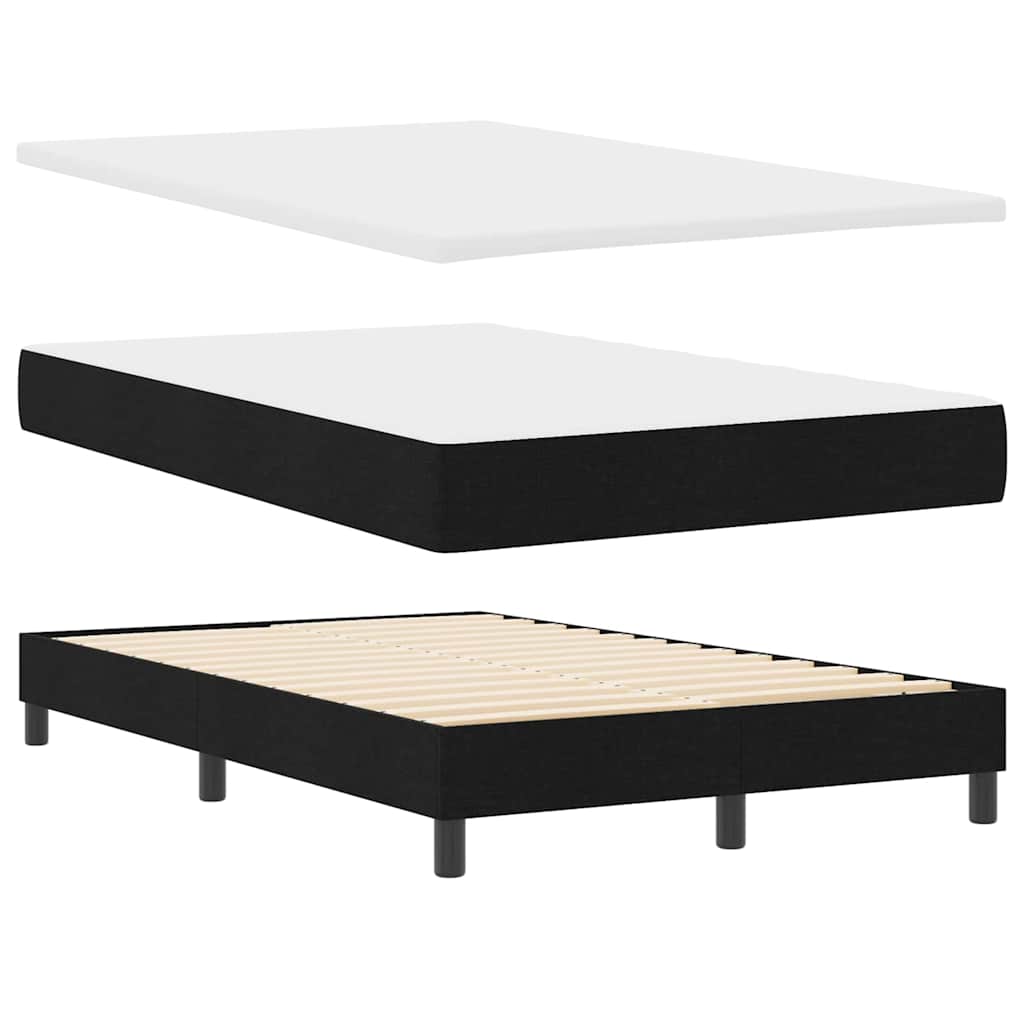 vidaXL Κρεβάτι με ελατήρια με κεφαλάρι Μαύρο 120 x 190 cm ύφασμα