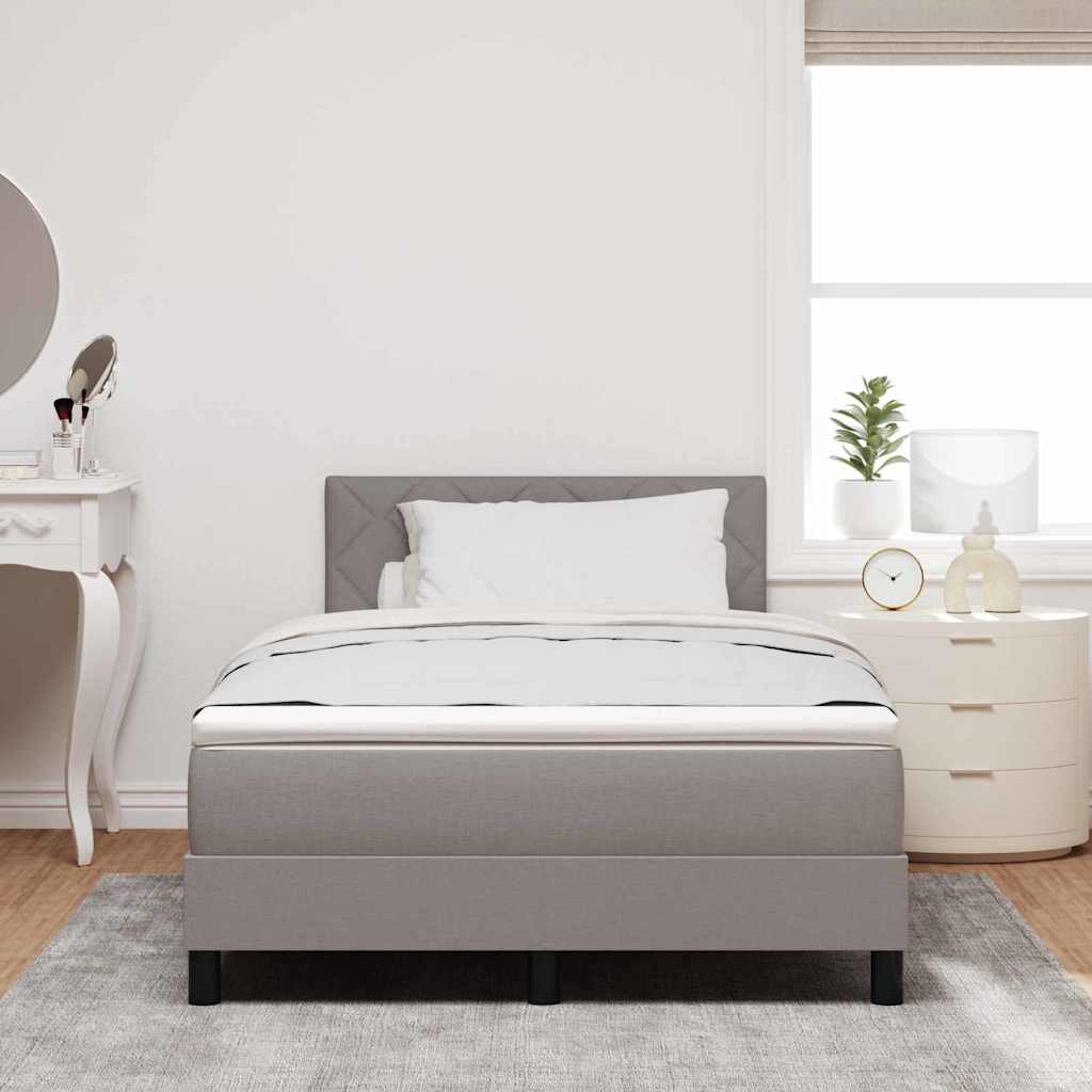 vidaXL Κρεβάτι με ελατήρια με κεφαλάρι Taupe 120 x 190 cm ύφασμα