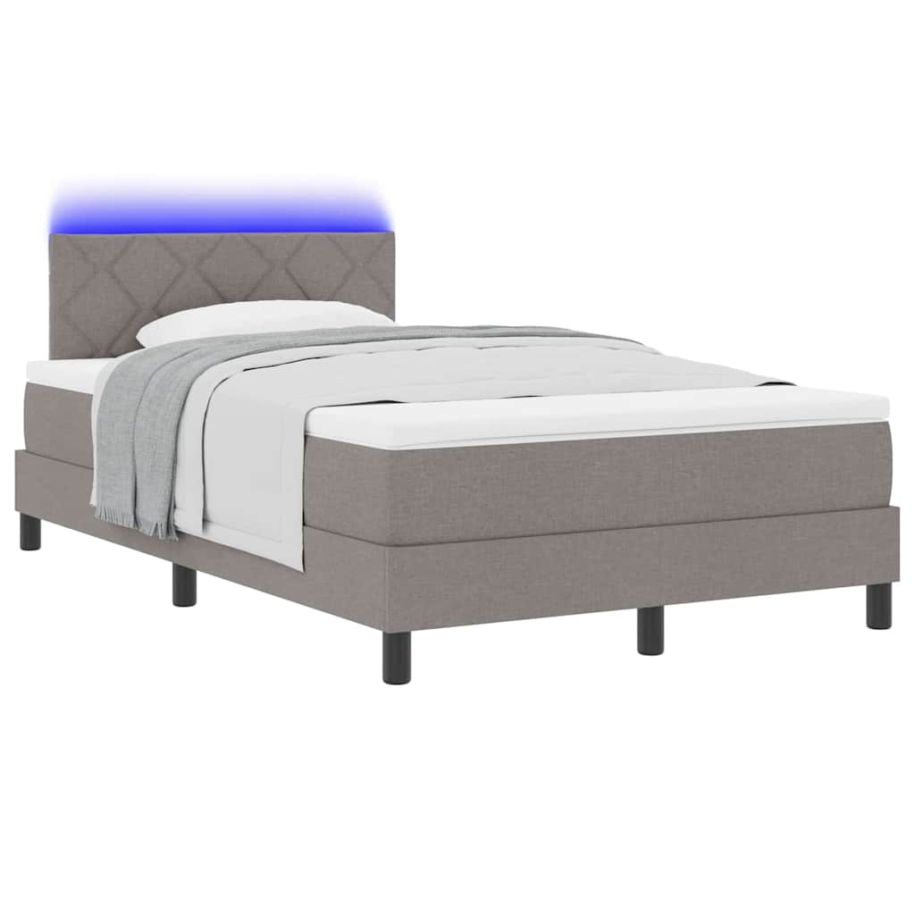 vidaXL Κρεβάτι με ελατήρια με κεφαλάρι Taupe 120 x 190 cm ύφασμα
