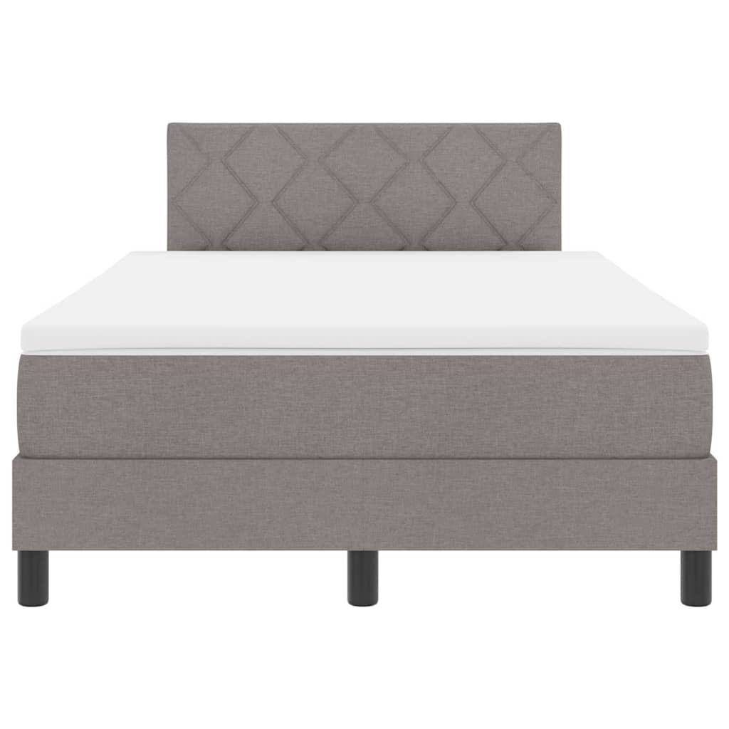 vidaXL Κρεβάτι με ελατήρια με στρώμα Taupe 120 x 200 cm ύφασμα