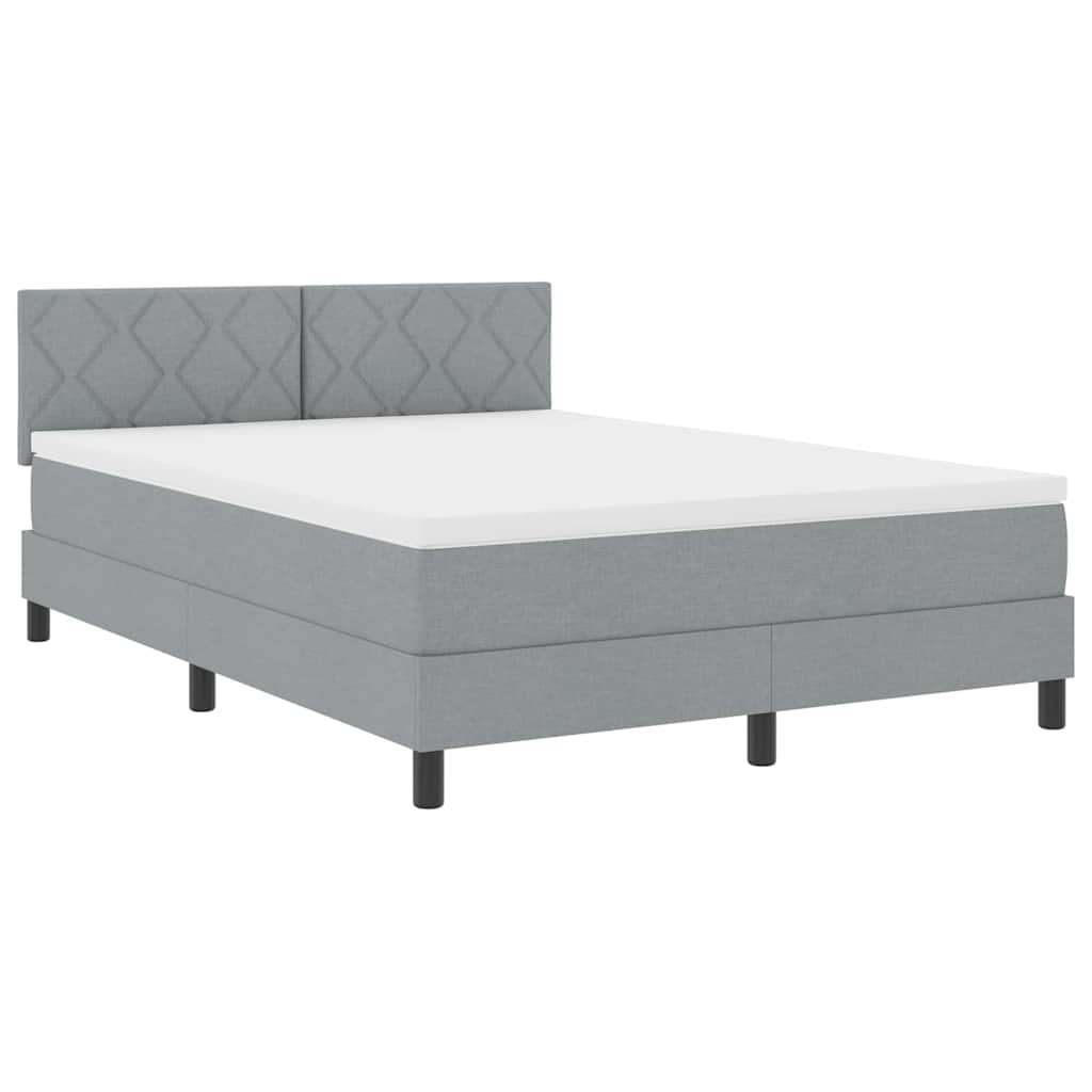 vidaXL Κρεβάτι με ελατήρια Ανοιχτό γκρι 160 x 200 cm ύφασμα
