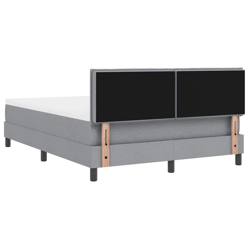 vidaXL Κρεβάτι με ελατήρια Ανοιχτό γκρι 160 x 200 cm ύφασμα
