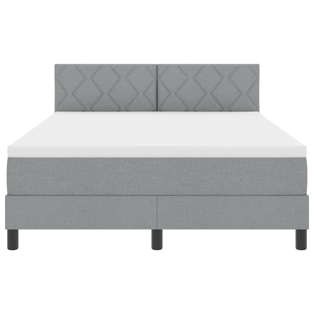 vidaXL Κρεβάτι με ελατήρια Ανοιχτό γκρι 160 x 200 cm ύφασμα