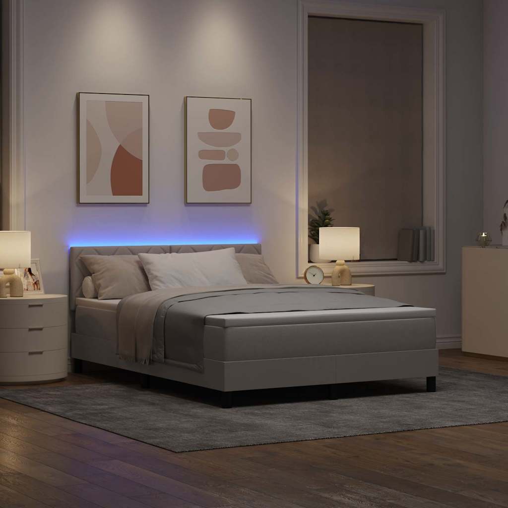 vidaXL Κρεβάτι με ελατήρια με μαξιλάρι Taupe 160 x 200 cm ύφασμα