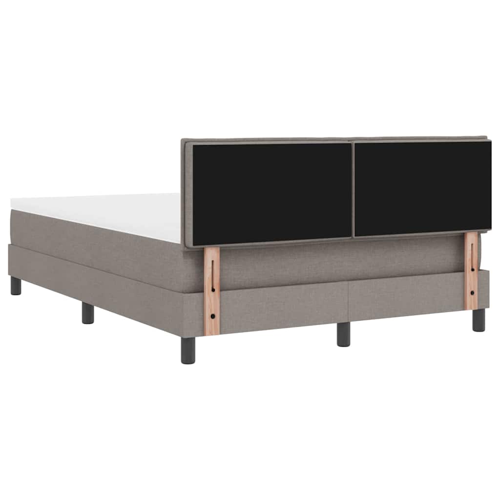 vidaXL Κρεβάτι με ελατήρια με μαξιλάρι Taupe 160 x 200 cm ύφασμα