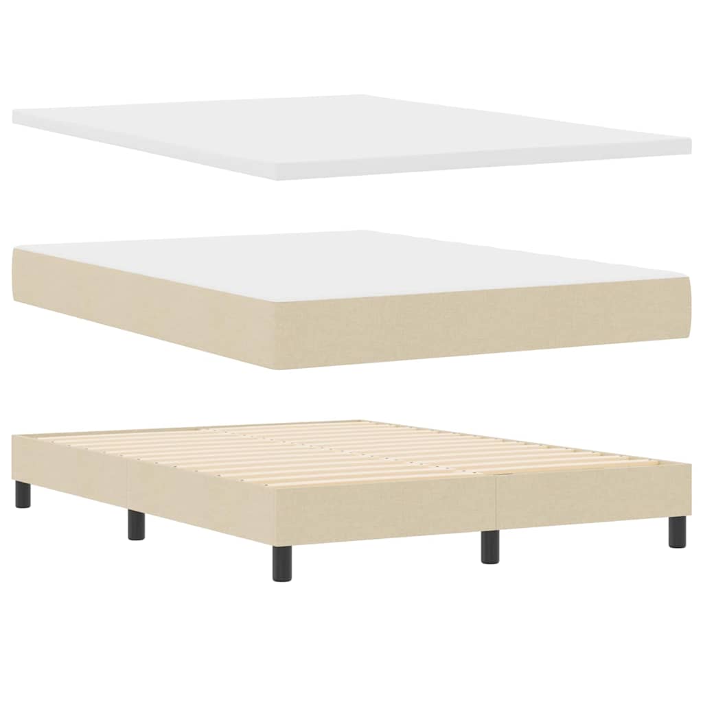 vidaXL Κρεβάτι με ελατήρια με μαξιλάρι Κρεμ 160 x 200 cm ύφασμα