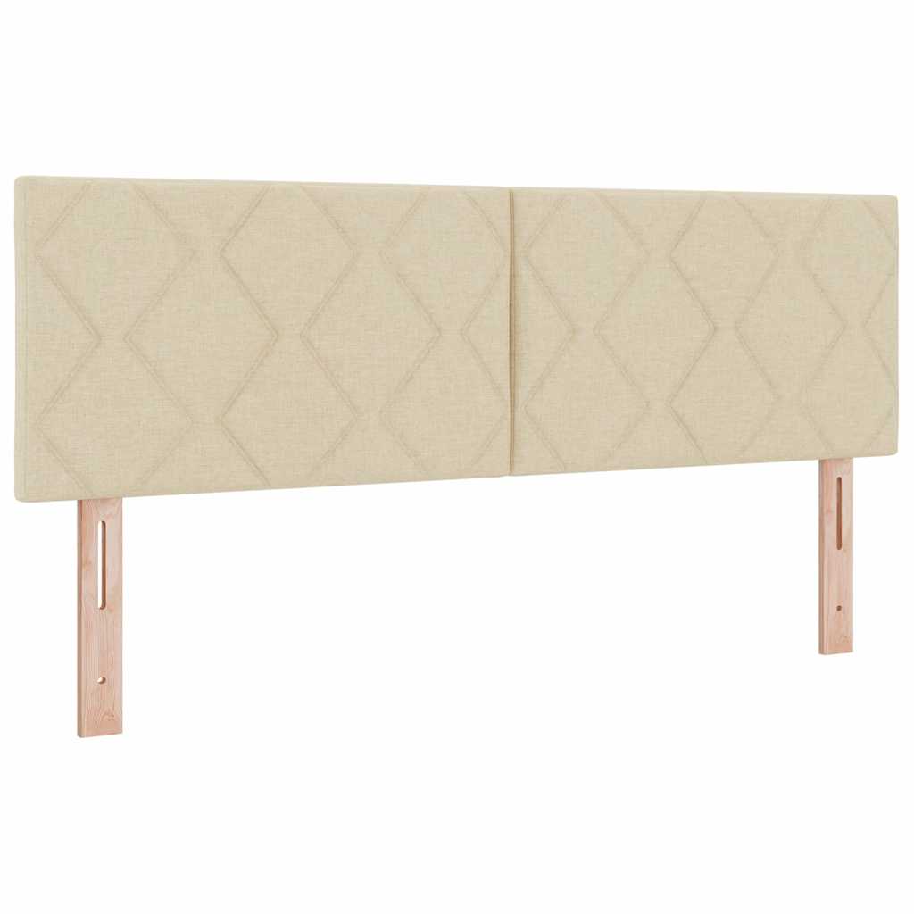 vidaXL Κρεβάτι με ελατήρια με μαξιλάρι Κρεμ 160 x 200 cm ύφασμα