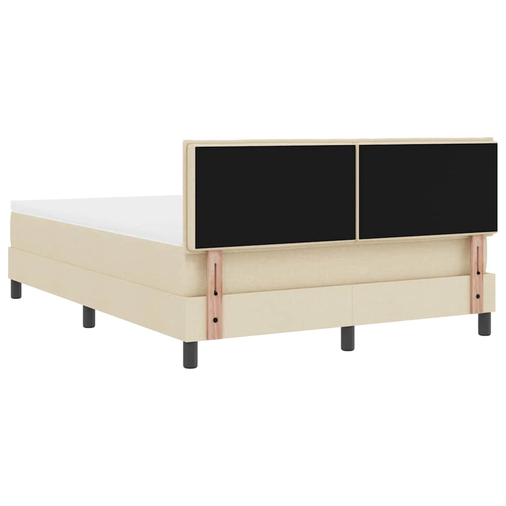 vidaXL Κρεβάτι με ελατήρια με μαξιλάρι Κρεμ 160 x 200 cm ύφασμα