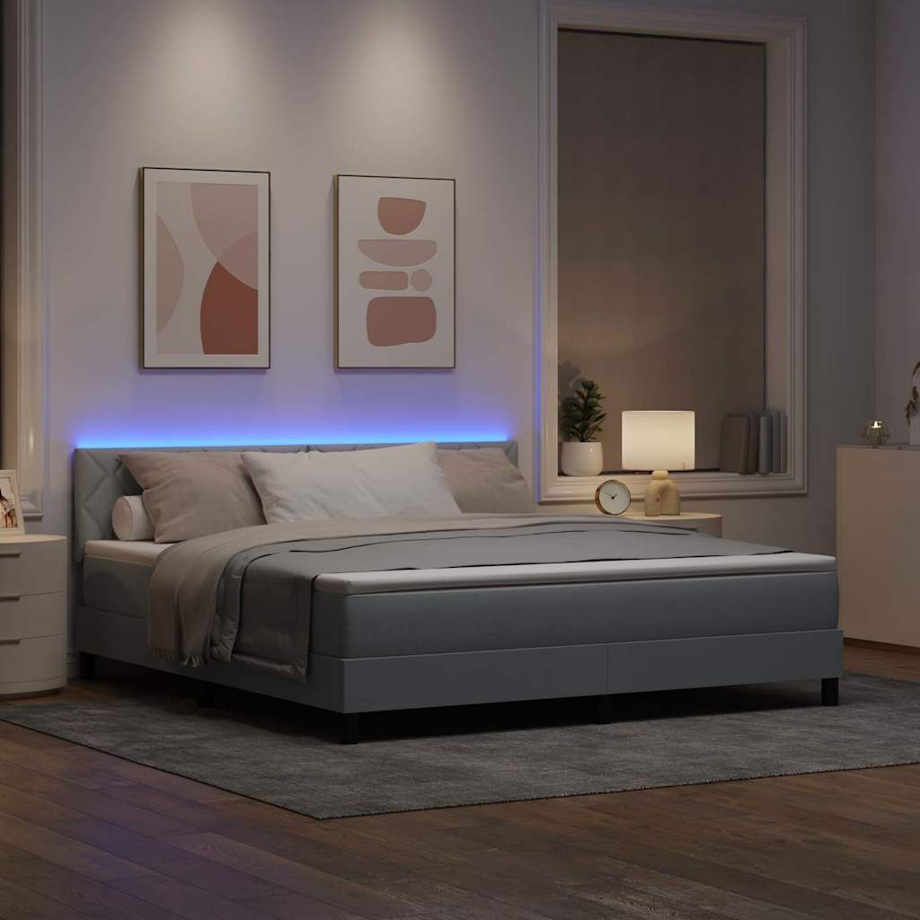 vidaXL Κρεβάτι με ελατήρια Ανοιχτό γκρι 180 x 200 cm ύφασμα