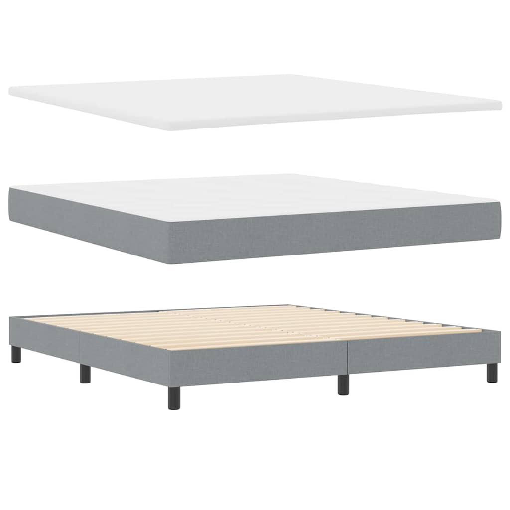 vidaXL Κρεβάτι με ελατήρια Ανοιχτό γκρι 180 x 200 cm ύφασμα