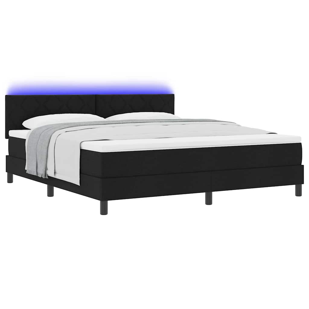 vidaXL Κρεβάτι με ελατήρια με κεφαλάρι Μαύρο 180 x 200 cm ύφασμα