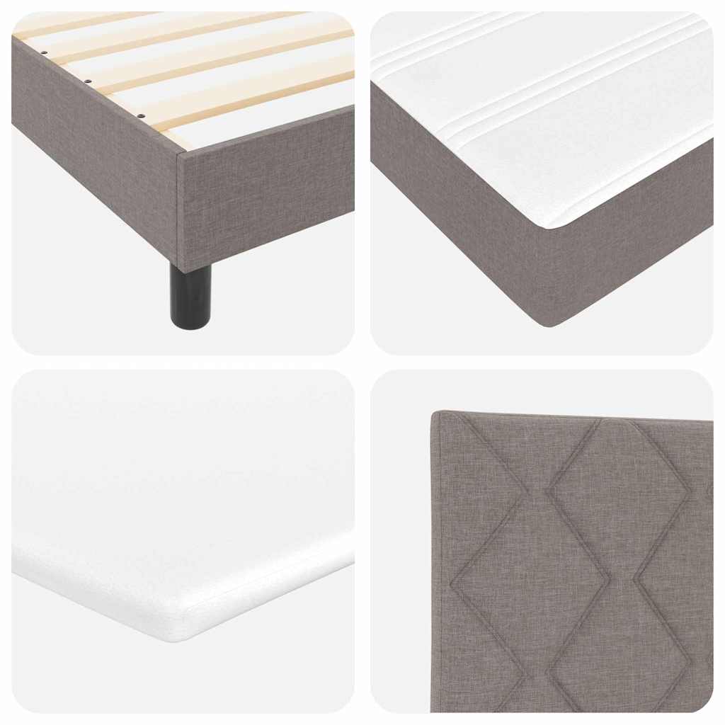 vidaXL Κρεβάτι με ελατήρια με κεφαλάρι Taupe 180 x 200 cm ύφασμα