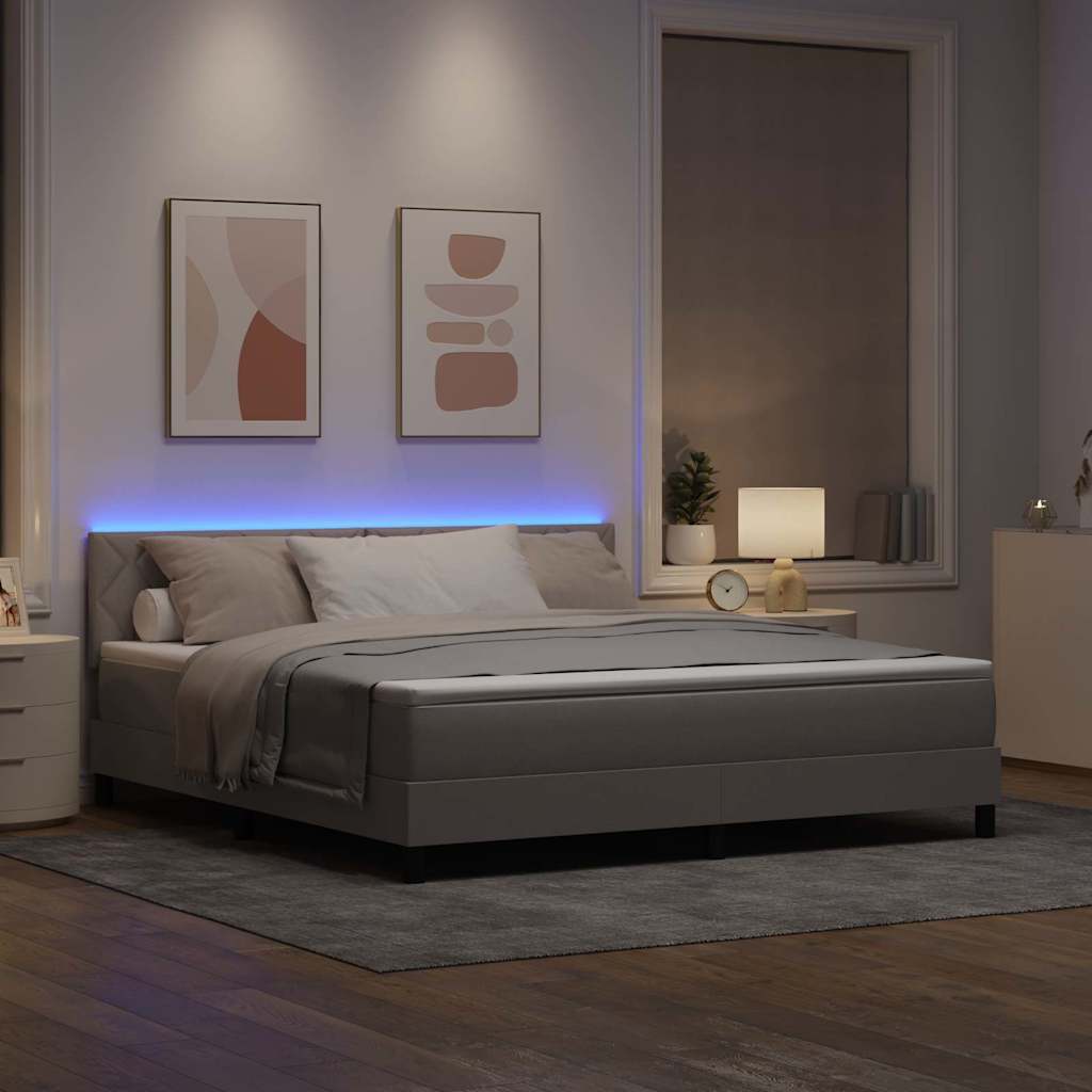vidaXL Κρεβάτι με ελατήρια με κεφαλάρι Taupe 180 x 200 cm ύφασμα