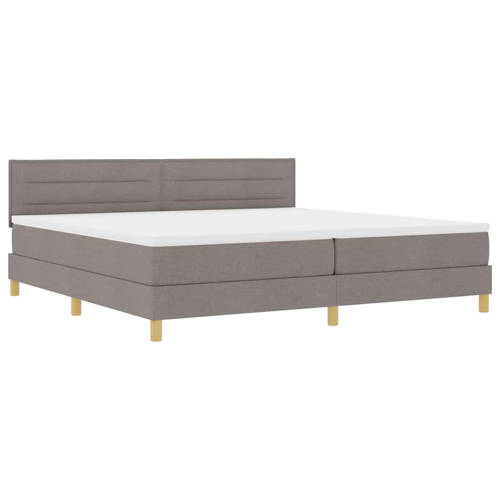 vidaXL LED Κρεβάτι με βάθρο με κεφαλάρι Taupe 200 x 200 cm ύφασμα