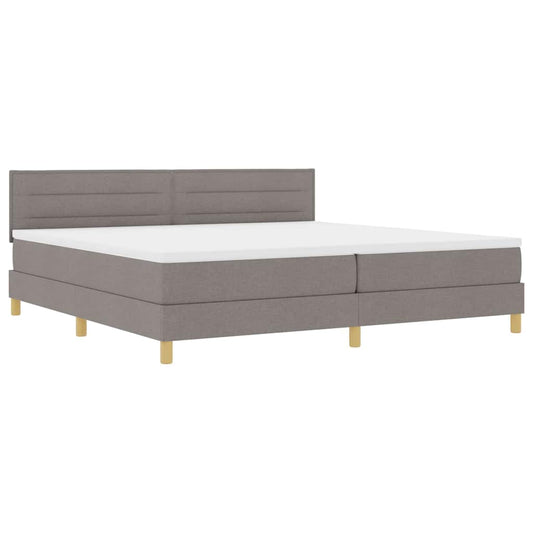 vidaXL LED Κρεβάτι με βάθρο με κεφαλάρι Taupe 200 x 200 cm ύφασμα