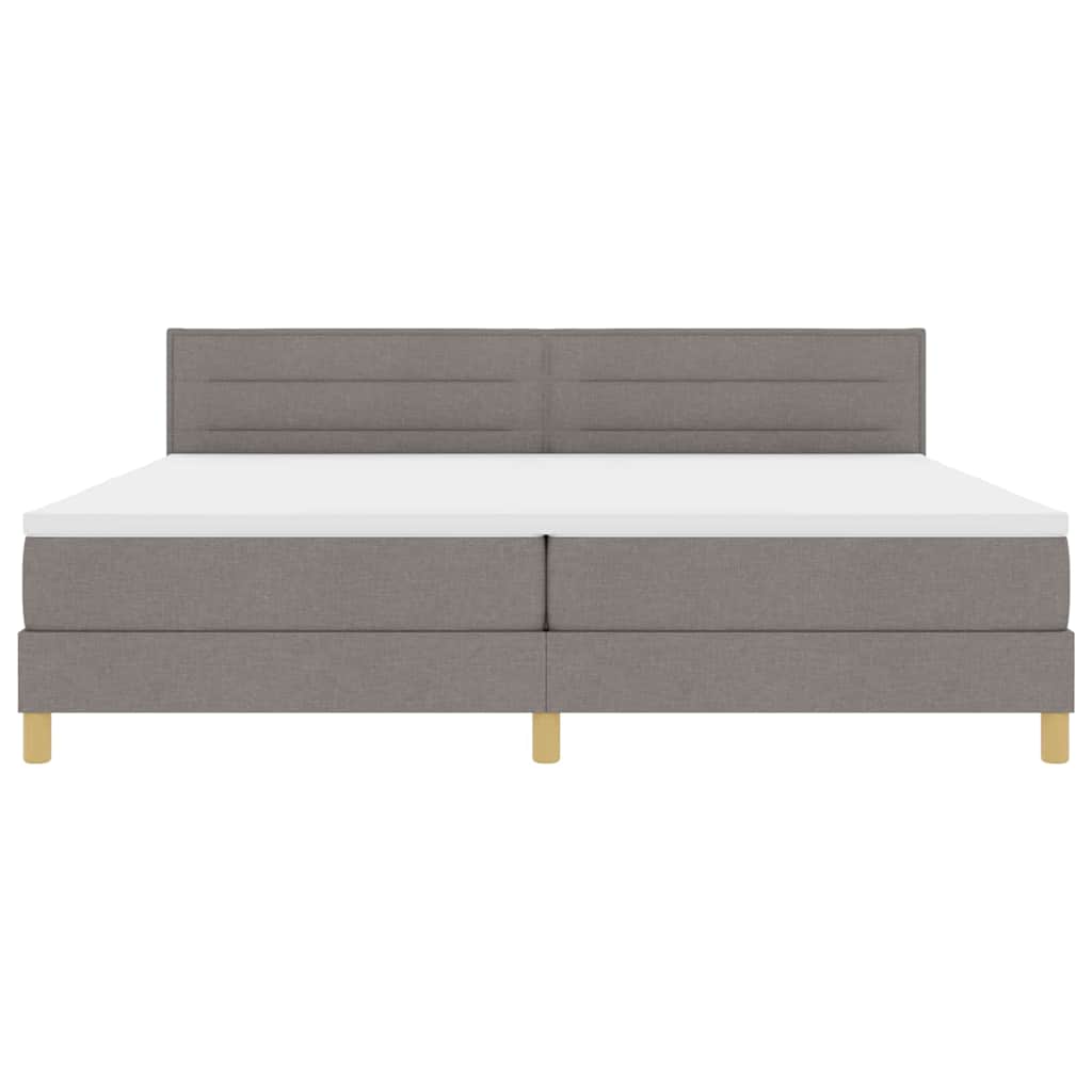 vidaXL LED Κρεβάτι με βάθρο με κεφαλάρι Taupe 200 x 200 cm ύφασμα