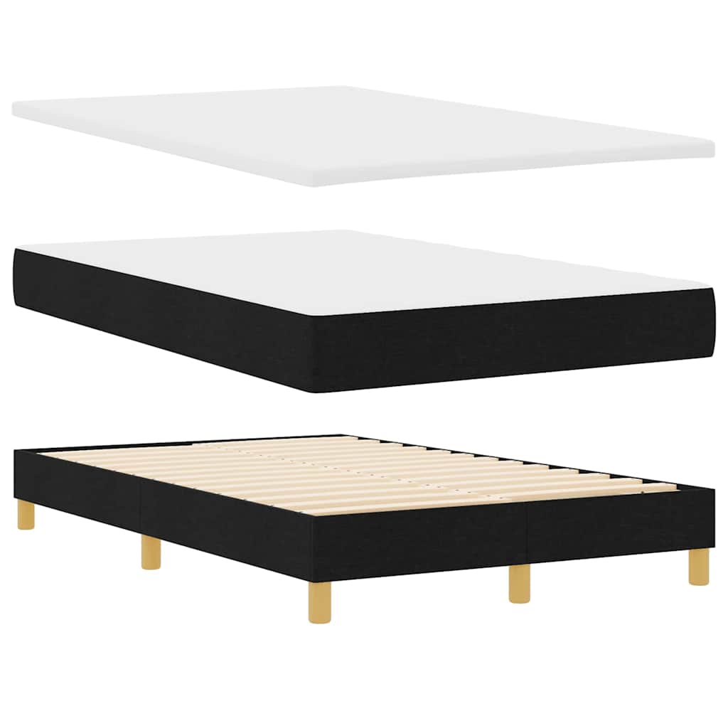 vidaXL LED Κρεβάτι με βάθρο με κεφαλάρι Μαύρο 120 x 190 cm ύφασμα