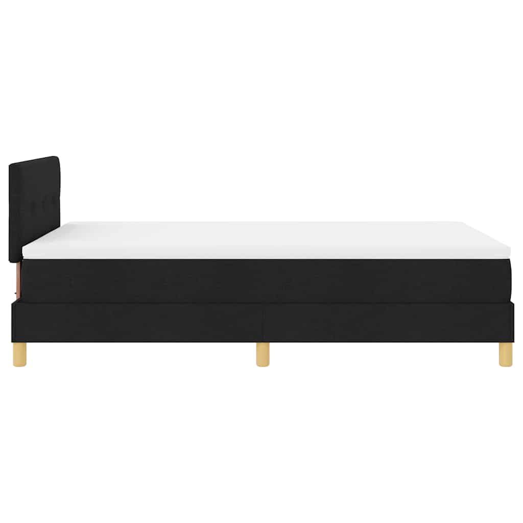 vidaXL LED Κρεβάτι με βάθρο με κεφαλάρι Μαύρο 120 x 200 cm ύφασμα