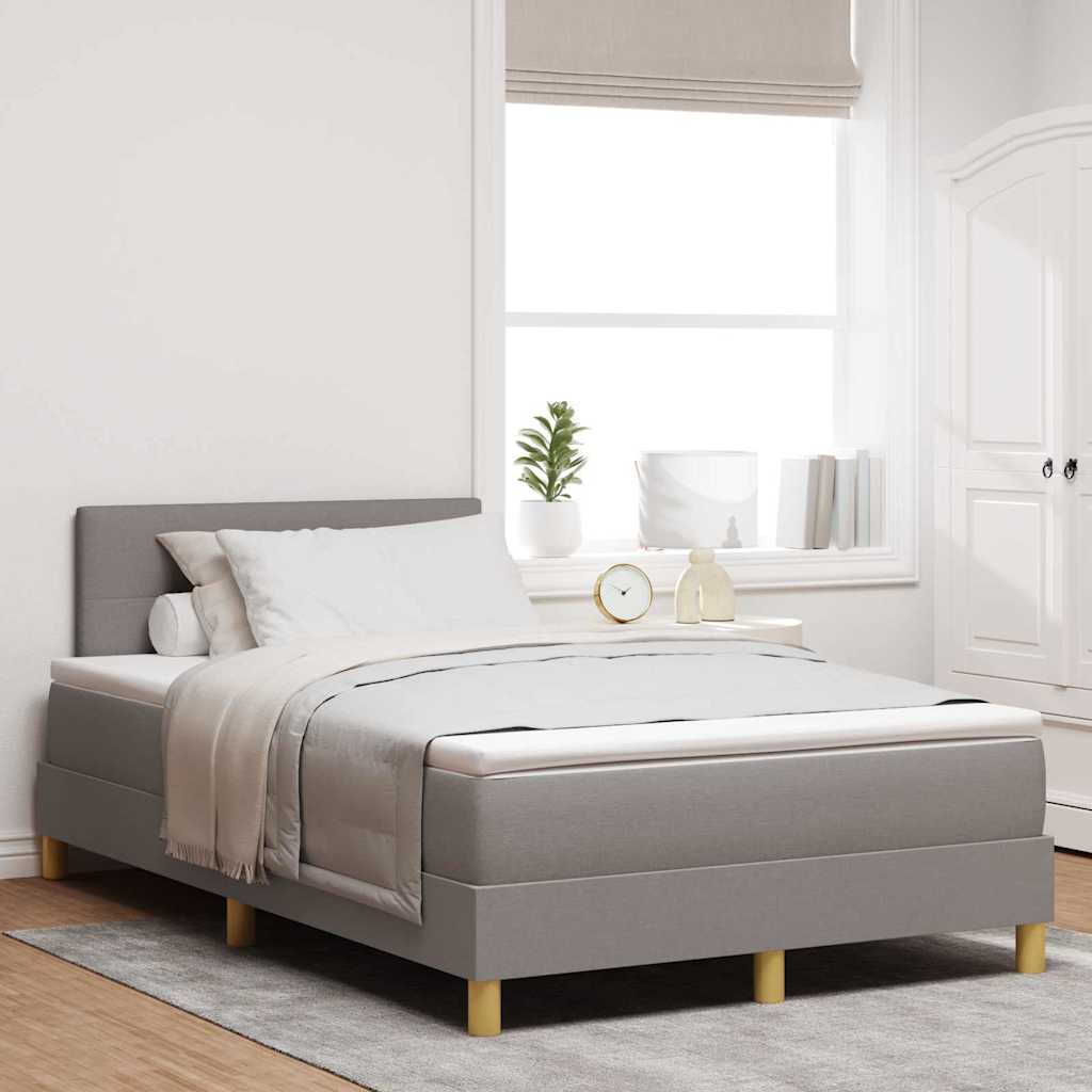 vidaXL LED Κρεβάτι με βάθρο με κεφαλάρι Taupe 120 x 200 cm ύφασμα