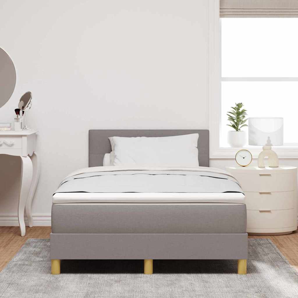 vidaXL LED Κρεβάτι με βάθρο με κεφαλάρι Taupe 120 x 200 cm ύφασμα