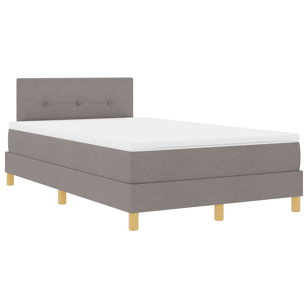 vidaXL LED Κρεβάτι με βάθρο με κεφαλάρι Taupe 120 x 200 cm ύφασμα