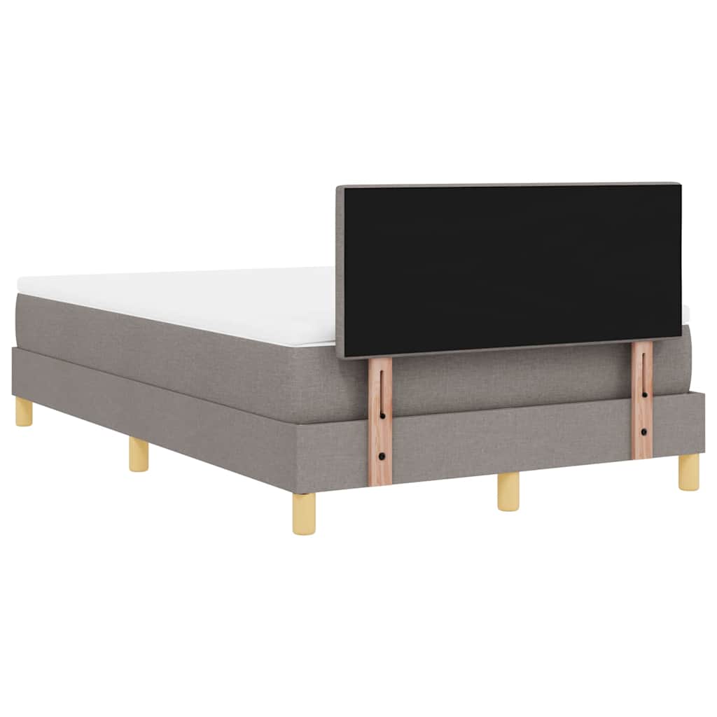 vidaXL LED Κρεβάτι με βάθρο με κεφαλάρι Taupe 120 x 200 cm ύφασμα