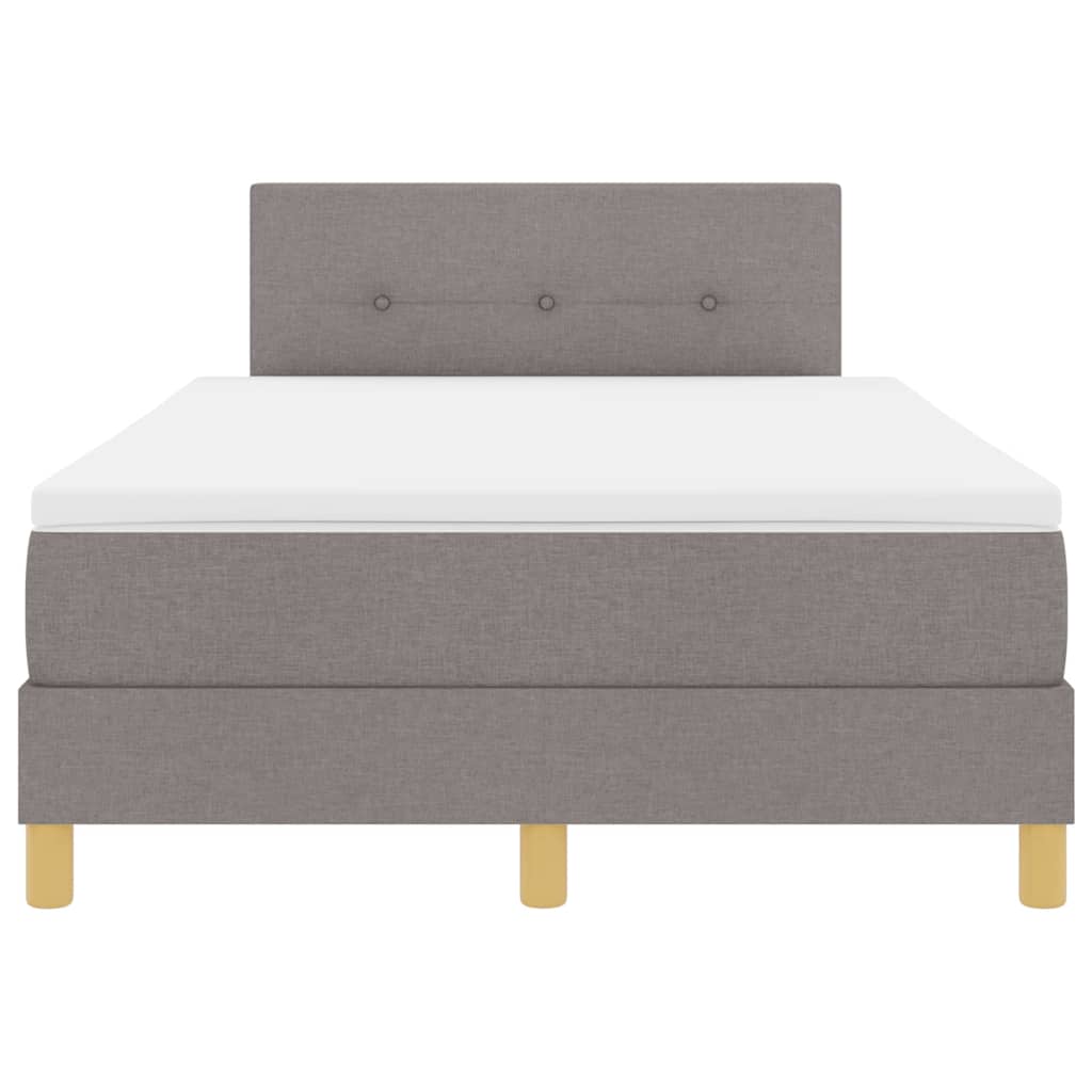 vidaXL LED Κρεβάτι με βάθρο με κεφαλάρι Taupe 120 x 200 cm ύφασμα