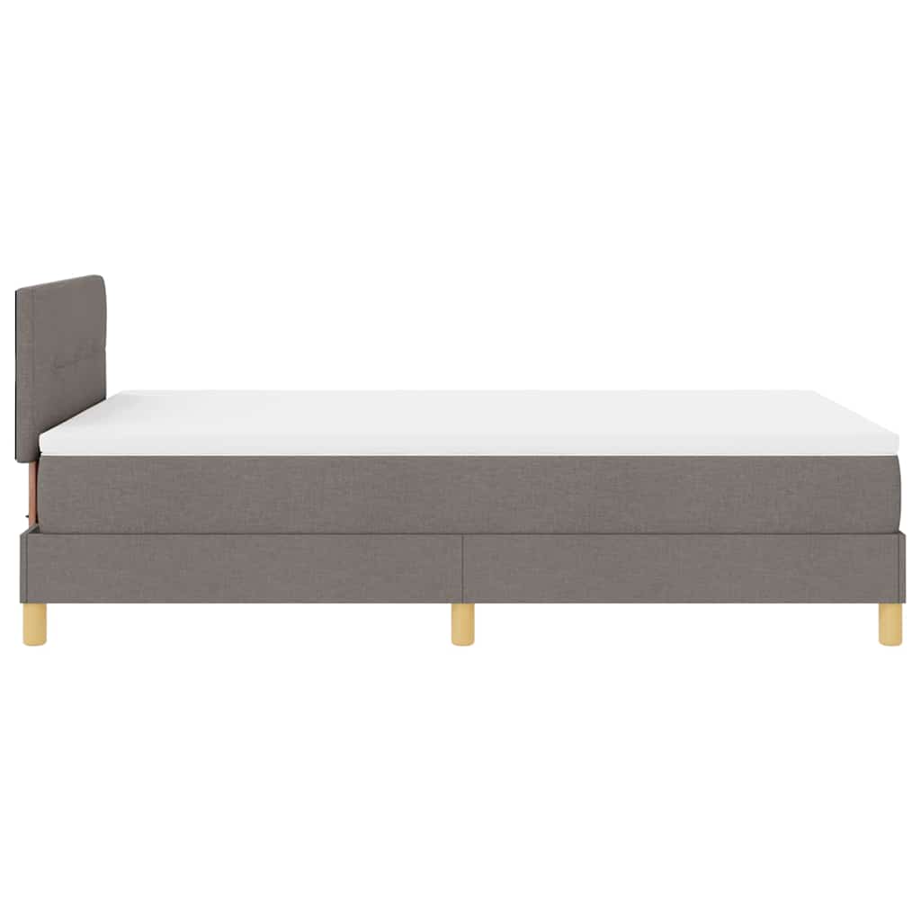 vidaXL LED Κρεβάτι με βάθρο με κεφαλάρι Taupe 120 x 200 cm ύφασμα