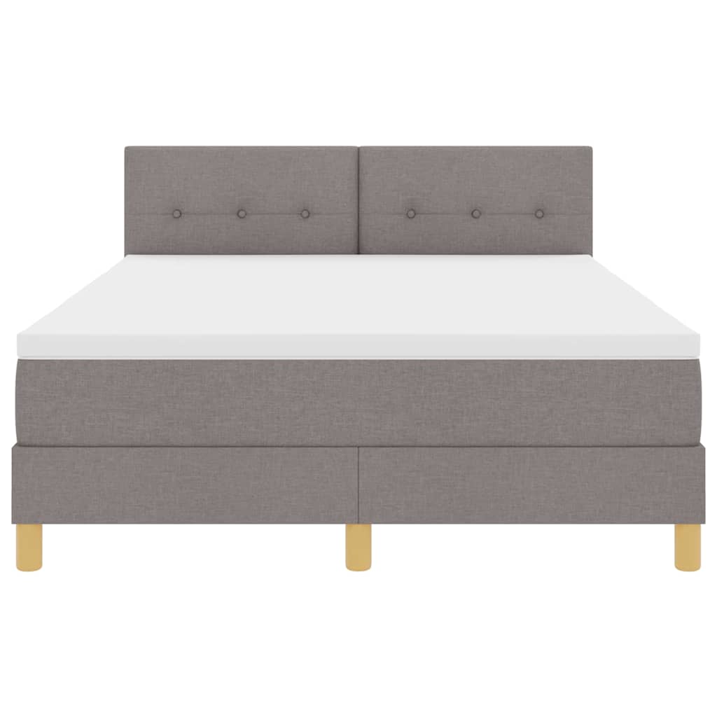 vidaXL LED Κρεβάτι με βάθρο με κεφαλάρι Taupe 160 x 200 cm ύφασμα