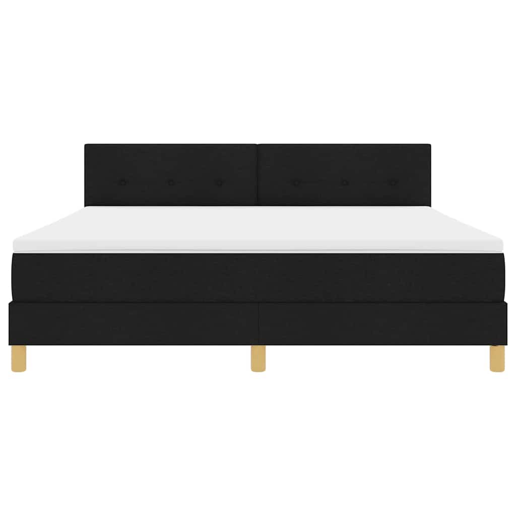 vidaXL LED Κρεβάτι με βάθρο με κεφαλάρι Μαύρο 180 x 200 cm ύφασμα