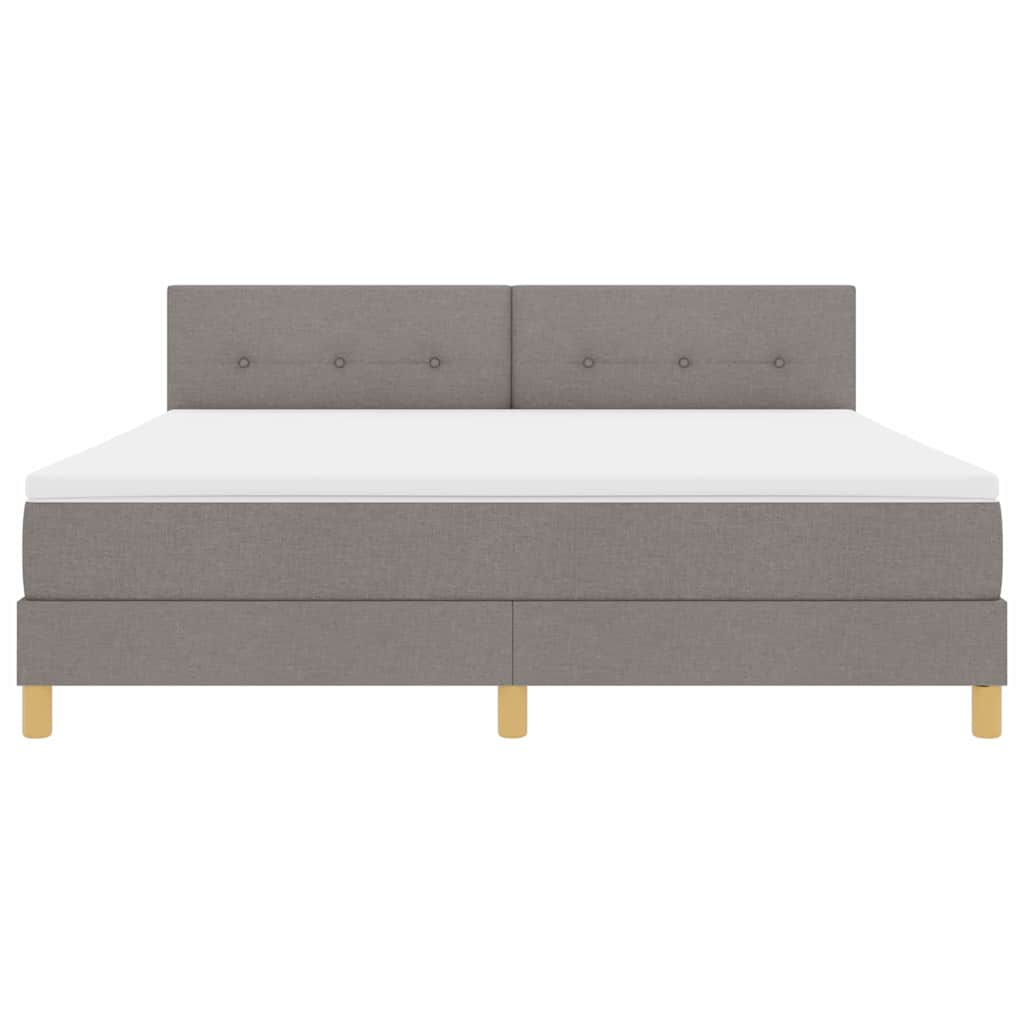 vidaXL LED Κρεβάτι με βάθρο με κεφαλάρι Taupe 180 x 200 cm ύφασμα