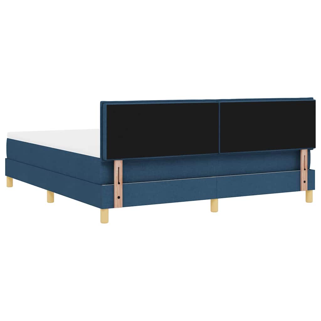 vidaXL LED Κρεβάτι με βάθρο με μαξιλάρι Μπλε 180 x 200 cm ύφασμα