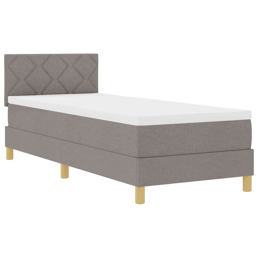 vidaXL LED Κρεβάτι με βάθρο με κεφαλάρι Taupe 80 x 200 cm ύφασμα