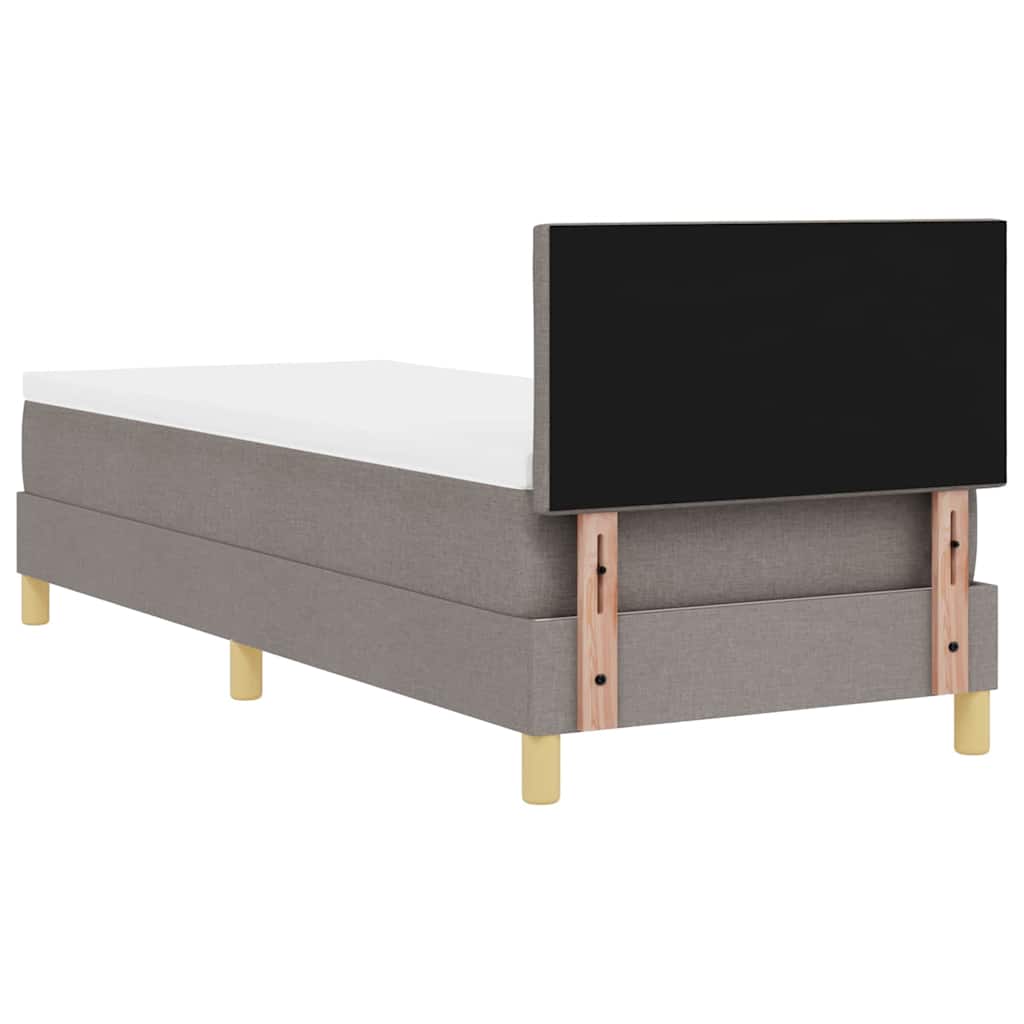 vidaXL LED Κρεβάτι με βάθρο με κεφαλάρι Taupe 80 x 200 cm ύφασμα