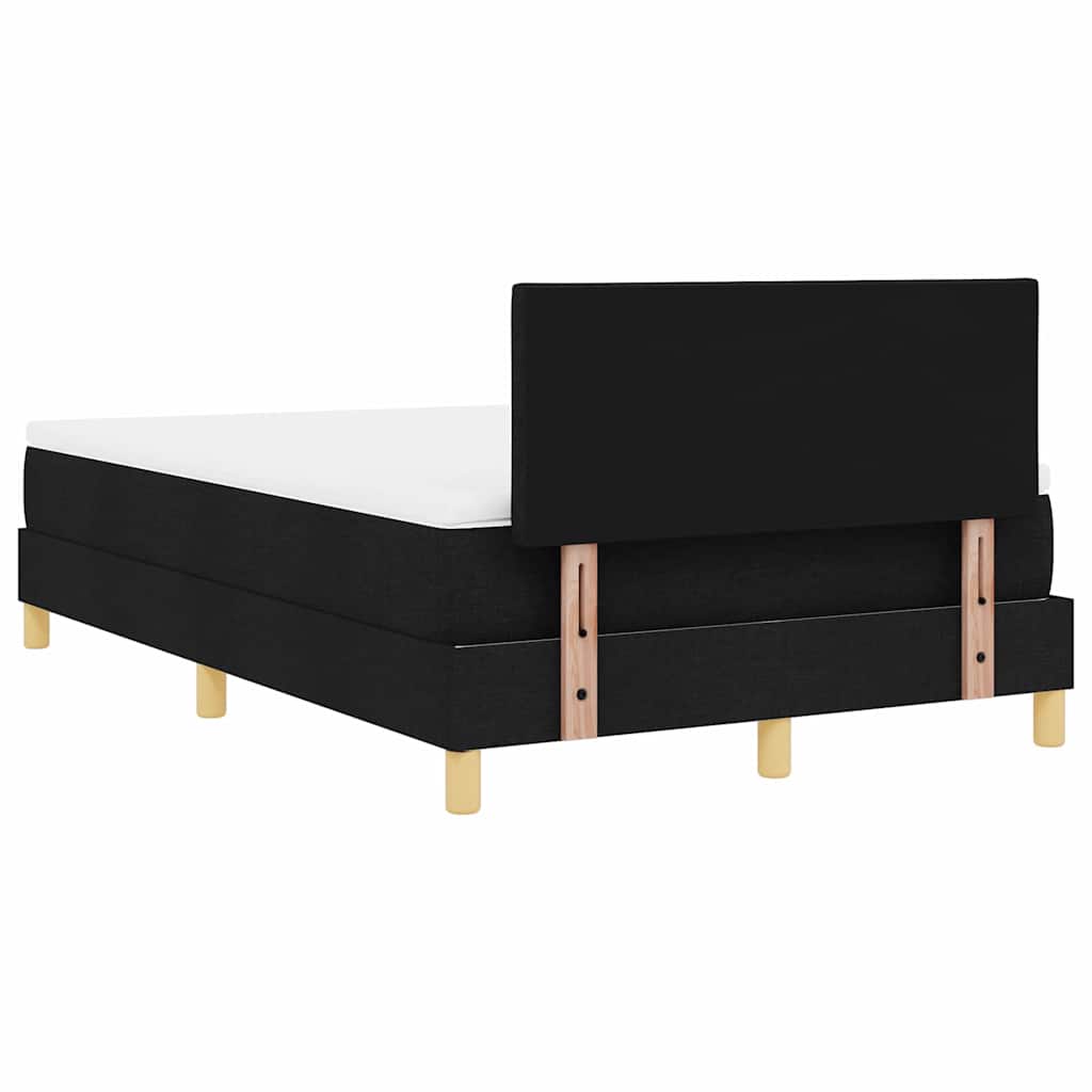 vidaXL LED Κρεβάτι με βάθρο με μαξιλάρι Μαύρο 120 x 190 cm ύφασμα